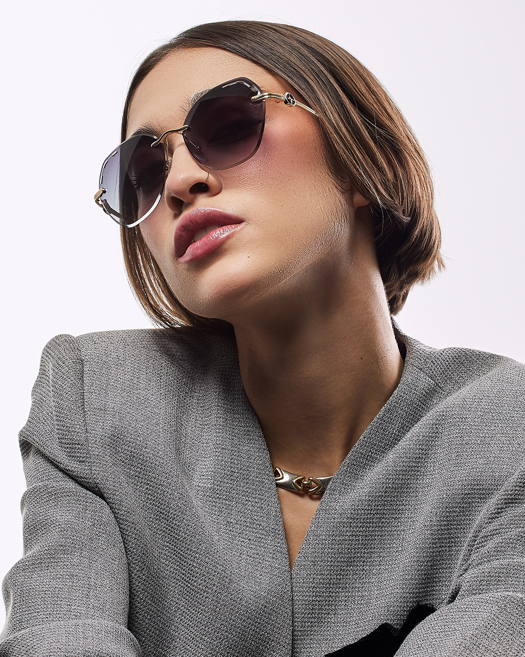 Óculos de metal feminino 970-2531/ 50□25-147  LINHA PREMIUM