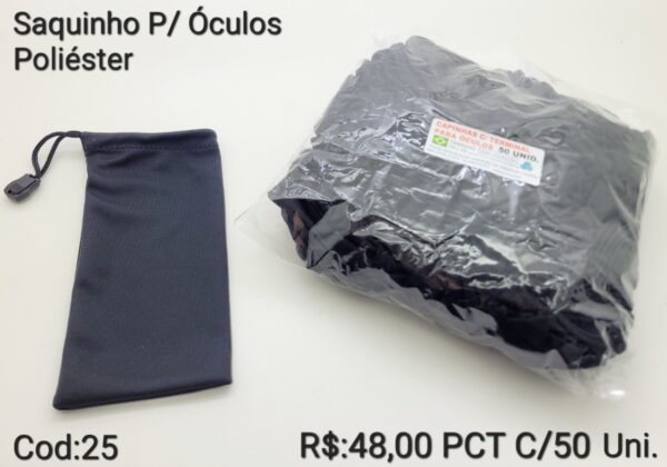Quantidade Saquinho para óculos cod. 25 - PCT / 50 unidades