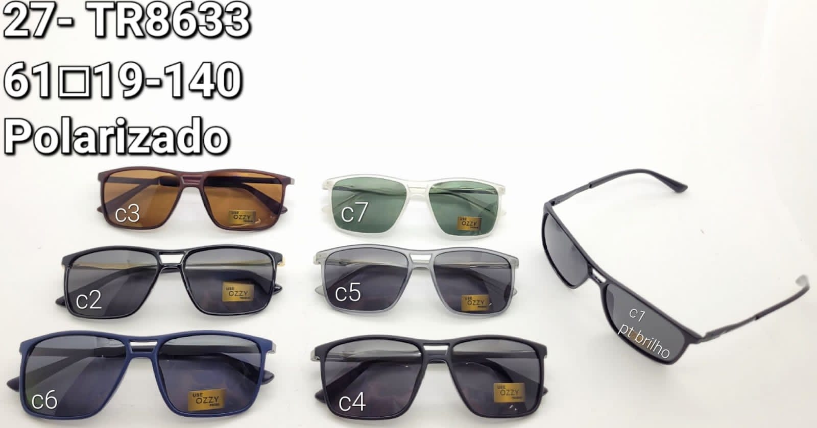 Óculos Polarizado 27-TR8633 61□19-140 LINHA PREMIUM