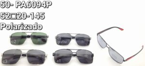 Óculos Metal 50- PA6094P/ 53□18-140 Masculino Polarizado