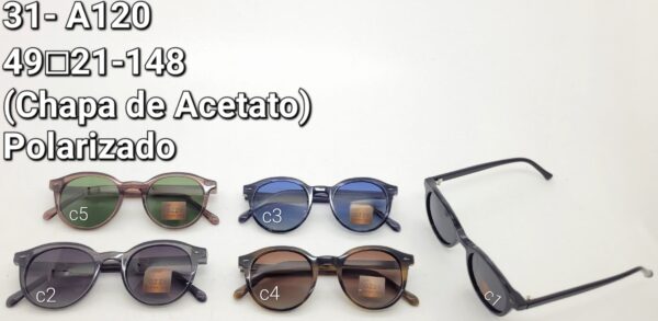 Óculos Chapa de Acetato UNISSEX - 31 A120 / 49□21-148 Polarizado - Imagem 2