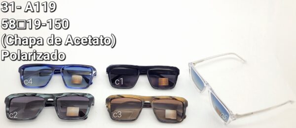 Óculos Chapa de Acetato- 31 A119/ 58□19-150 Polarizado