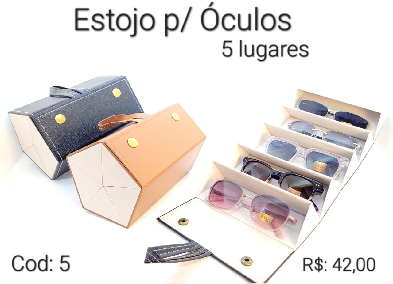 Estojo Organizador de Óculos Portátil com 5 lugares